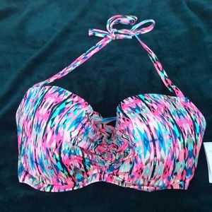 NWT Shade Shore 36DD Multicolor Bandeau Bikini Top